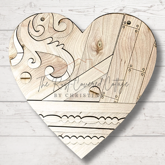 Vintage Rustic Heart Wood Kit – 11” x 11” | DIY Decor