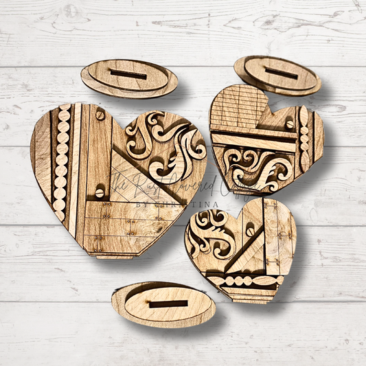 Vintage Rustic Heart Trio - DIY Wood Decor