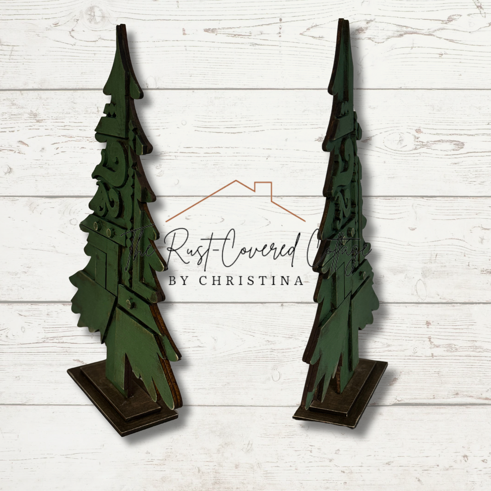 Vintage Rustic Trees - Set of 3 | DIY Wood Decor – The Rust-Covered ...