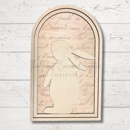 Vintage Bunny with Arched Frame |  DIY Wood Kit | Multi-Layer Design, 4 Sizes Available