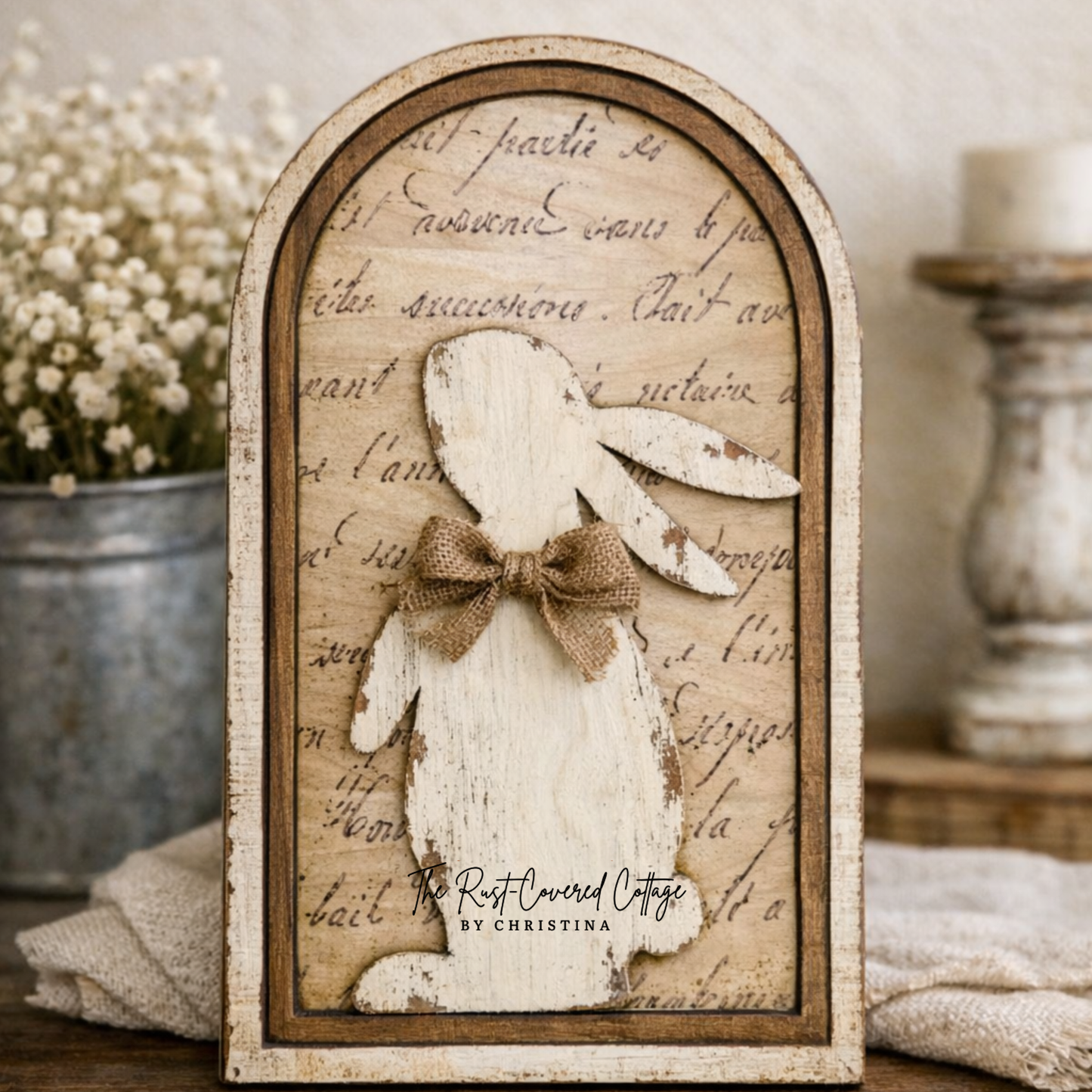 Vintage Arched Bunny Decor Kit | Unfinished DIY Wood Kit | 4 Sizes