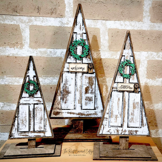 Door Trees DIY Wood Kit | Rustic Christmas Decor Set of 3
