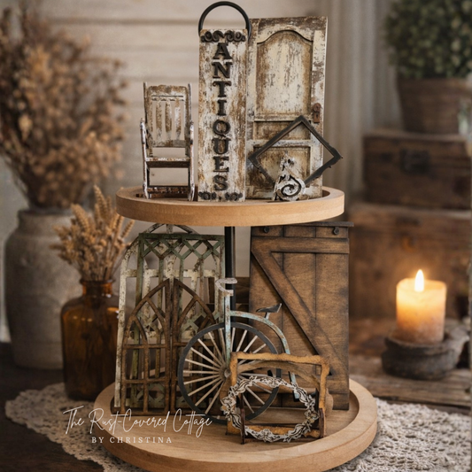 Vintage Junkin’ Farmhouse Decor Set | DIY Laser Cut Wood Kit