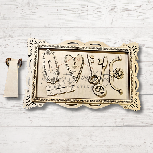 Vintage Love DIY Wood Kit | 10.75” x 6.25”, Laser Cut Birch with Layered Details