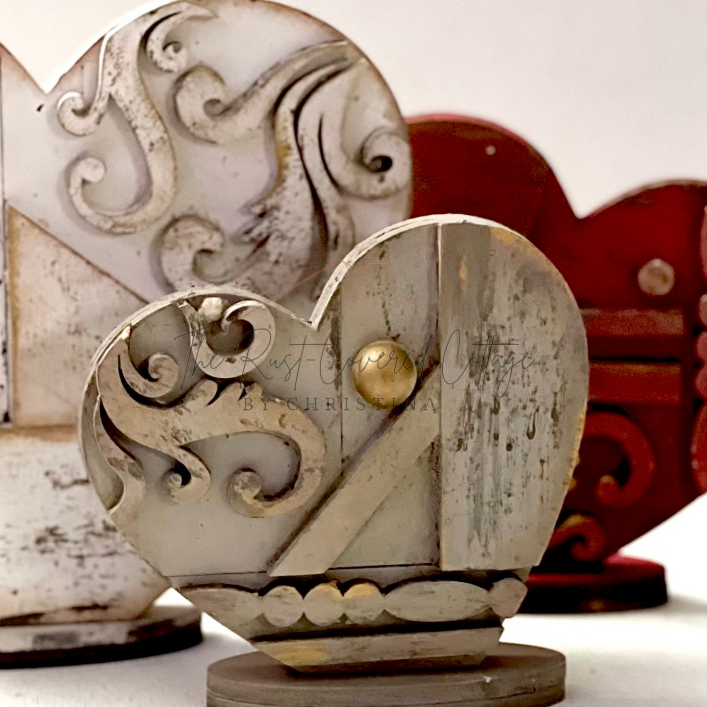 Vintage Rustic Heart Trio - DIY Wood Decor