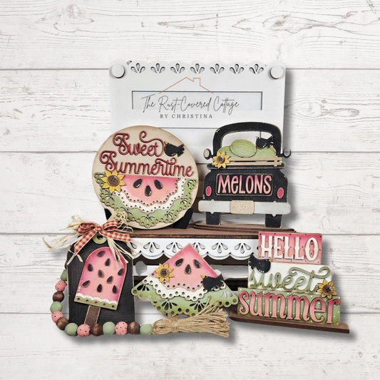 Watermelon Decor Set – Summer DIY Wood Kit | Laser Cut 1/4" Birch