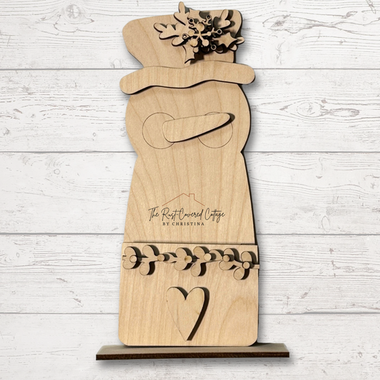 Prim Snowman Pocket | DIY Wood Kit – 10.5" x 4.5"