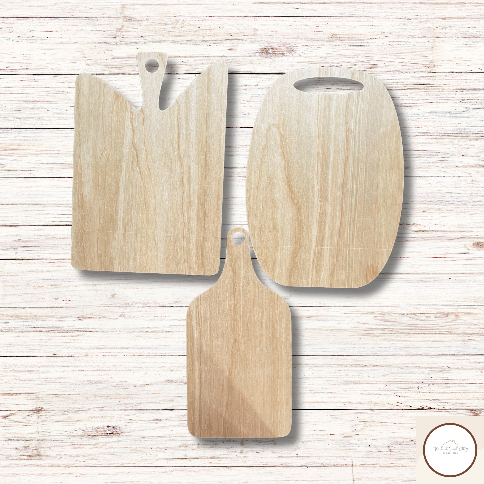 Craft Razor Cuting Boad Set of 3 Laser-Cut Wooden Cutting Boards with Handles| DIY Craft Kit ...