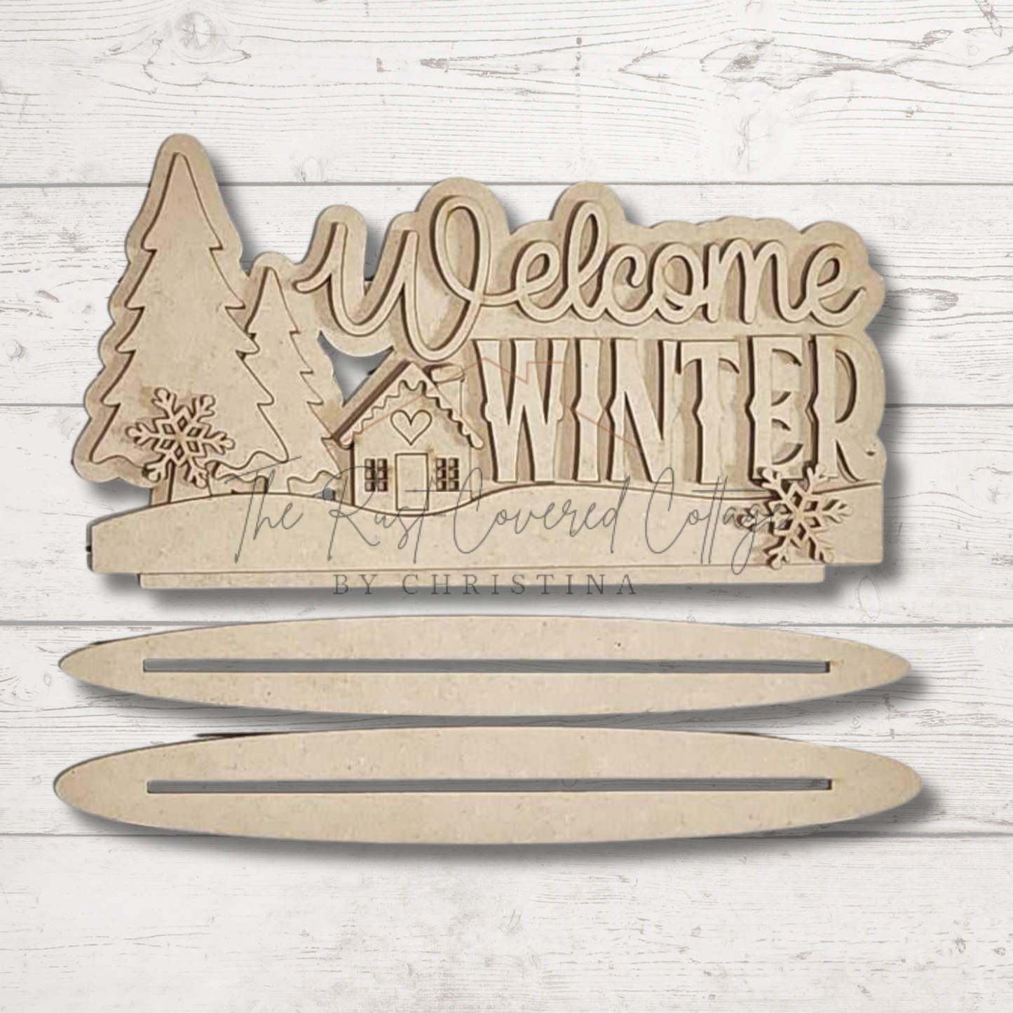 Welcome Winter Shelf Sitter – Cozy Winter Decor DIY Kit