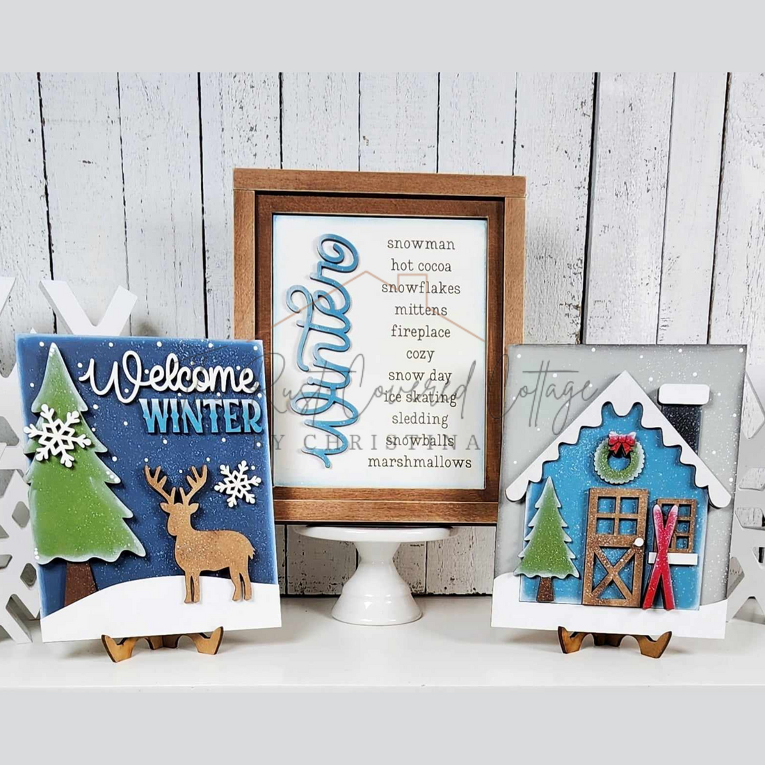 Winter Box Signs Welcome Winter Sign Set – DIY Winter Wood Signs (Set of 3) – The Rust ...