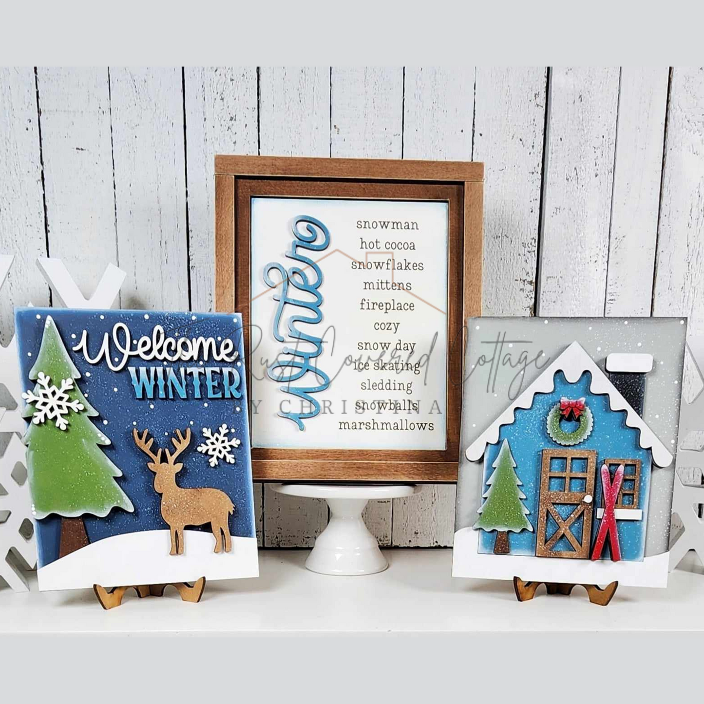 Welcome Winter Sign Set – DIY Winter Wood Signs (Set of 3)