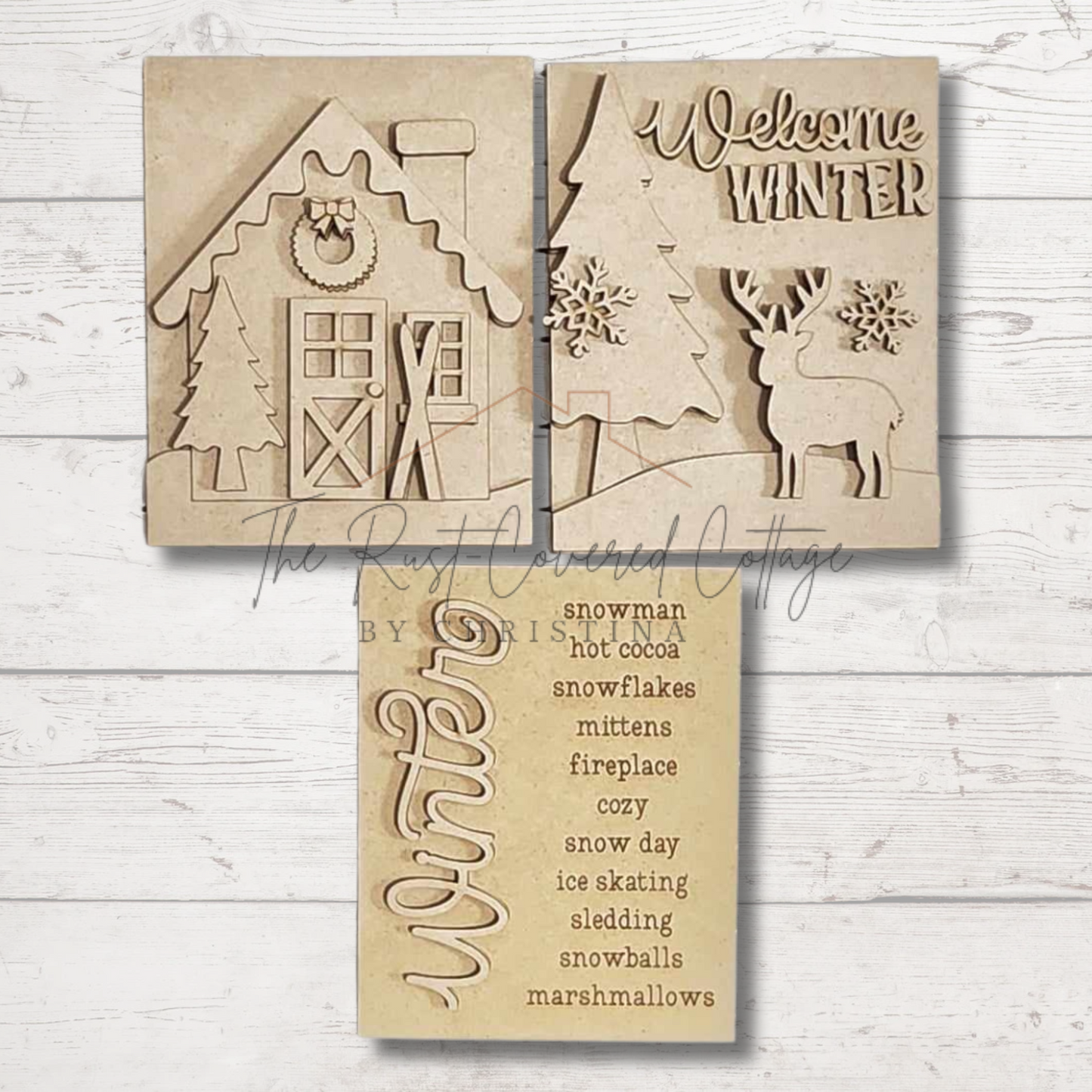 Welcome Winter Sign Set – DIY Winter Wood Signs (Set of 3)