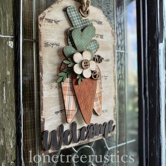 Welcome Door Tag with Carrots | DIY | Laser Wood Kit
