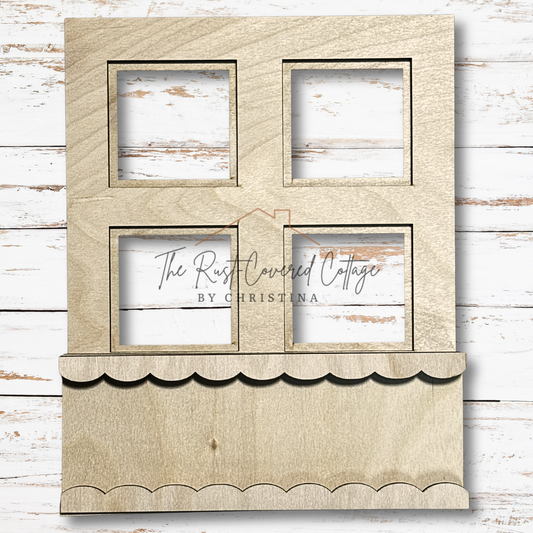 Window Box Interchangeable Base | DIY Wood Kit | Laser Cut 1/4" Birch | 9" x 11.25"