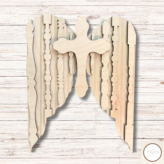 Angel Wings with Cross | Laser Wood Kit