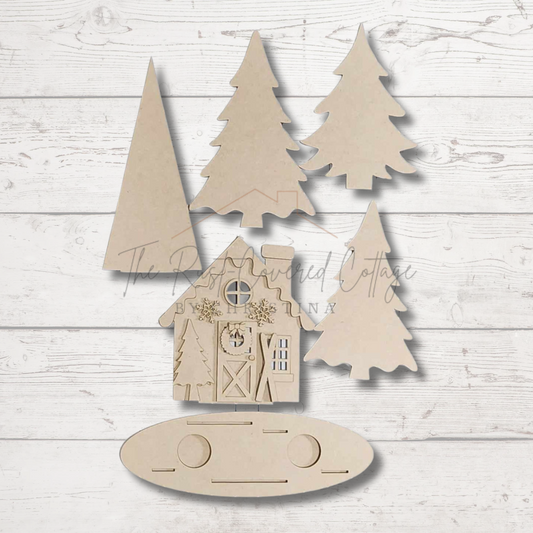 Winter Cabin Tealight Holder – Cozy Winter Decor Kit