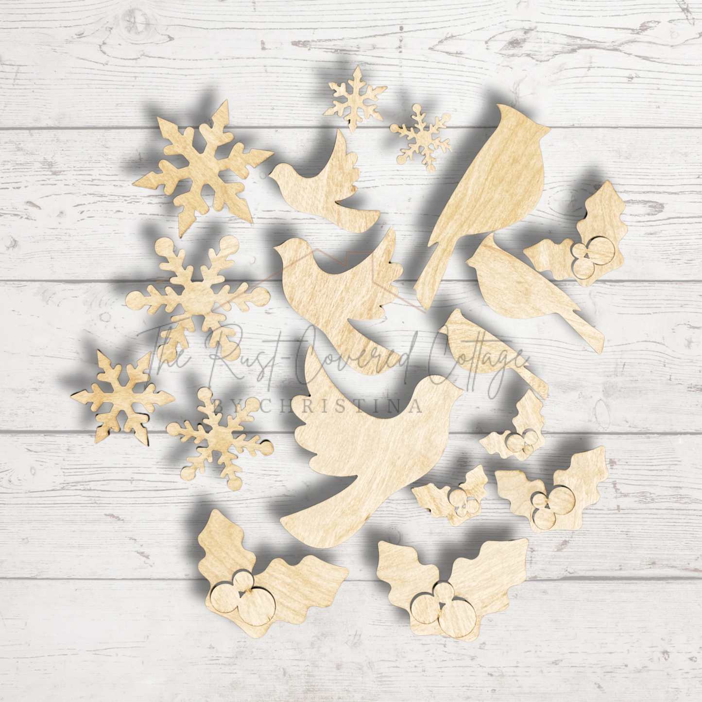 Winter Trinkets Embellishments Kit | Laser Cut 1/4" Birch