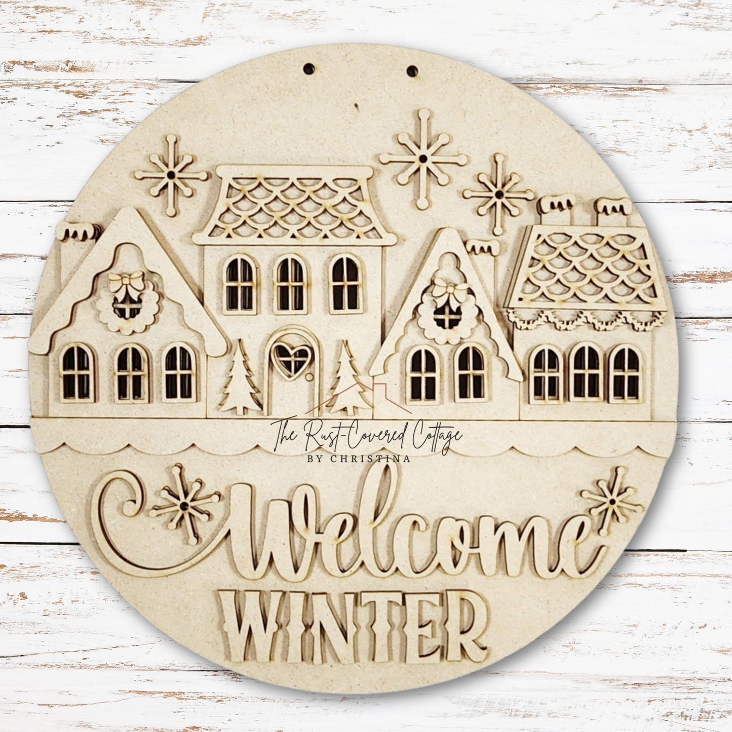 Welcome Winter Door Hanger | Layered DIY Wood Kit