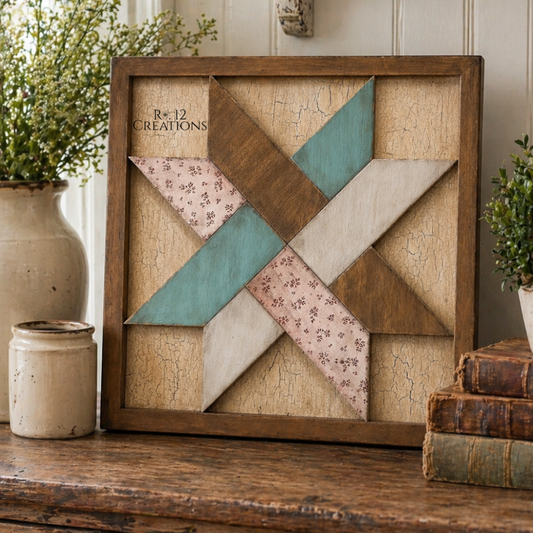 Woven Star Quilt Block – 10.5” Barn Quilt DIY Wood Kit