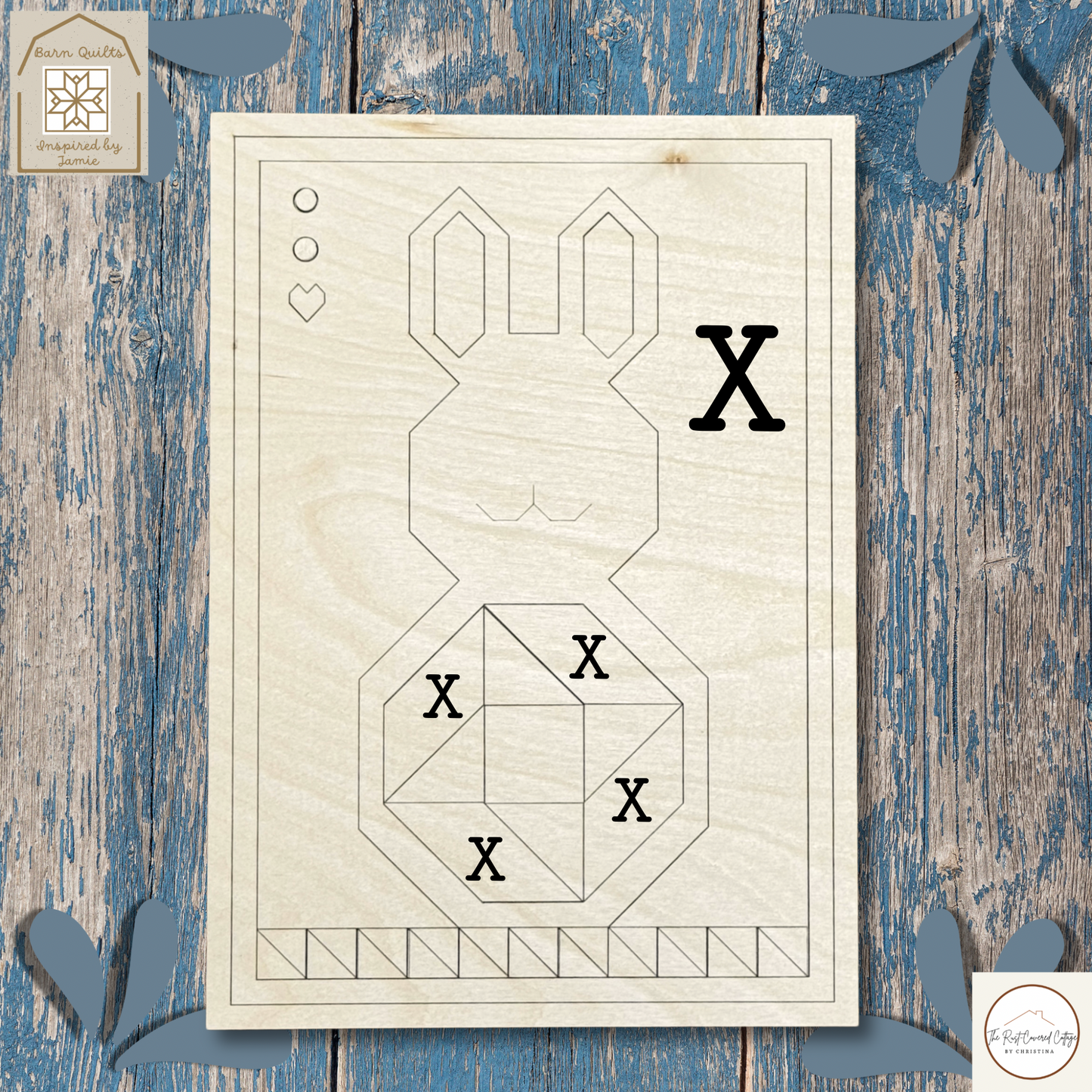 Spring Bunny with Friendship Star – Barn Quilt DIY Wood Kit