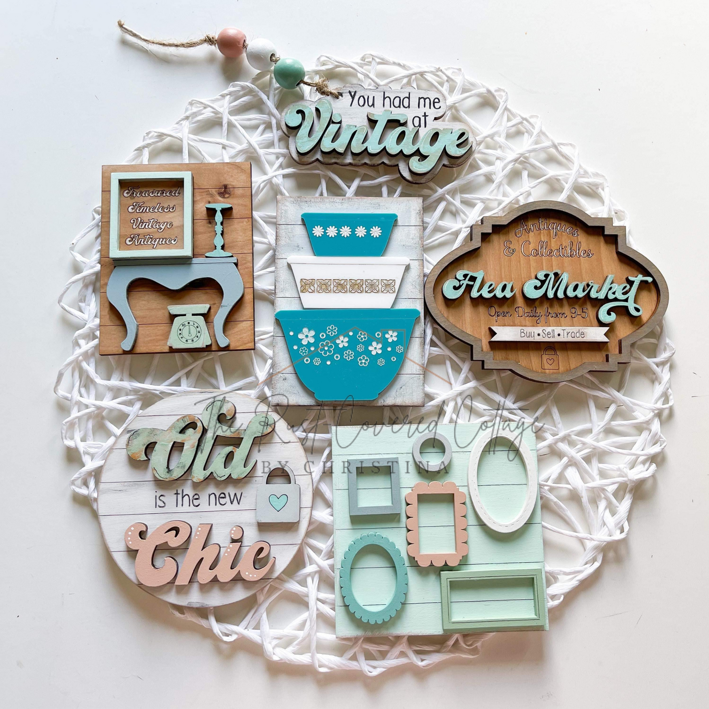 “You Had Me at Vintage” Mini Sign Kit | Pyrex, Frames & Flea Market Signs | Laser Cut Wood