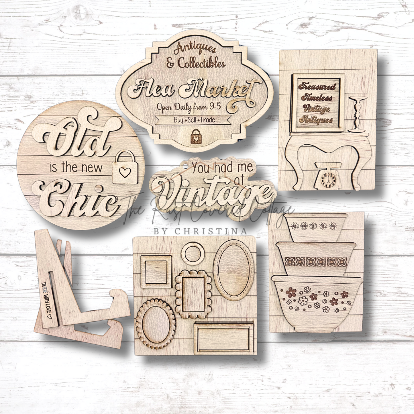 “You Had Me at Vintage” Mini Sign Kit | Pyrex, Frames & Flea Market Signs | Laser Cut Wood