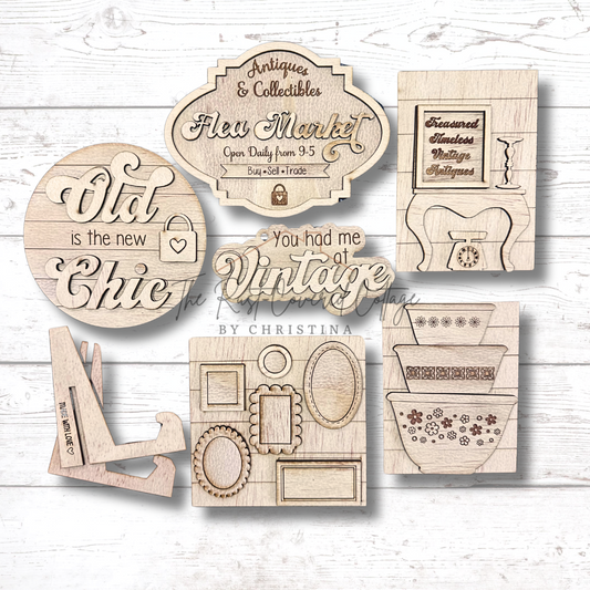 “You Had Me at Vintage” Mini Sign Kit | Pyrex, Frames & Flea Market Signs | Laser Cut Wood