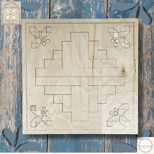 Yuletide Logs Quilt Block | Laser Cut Wood Kit