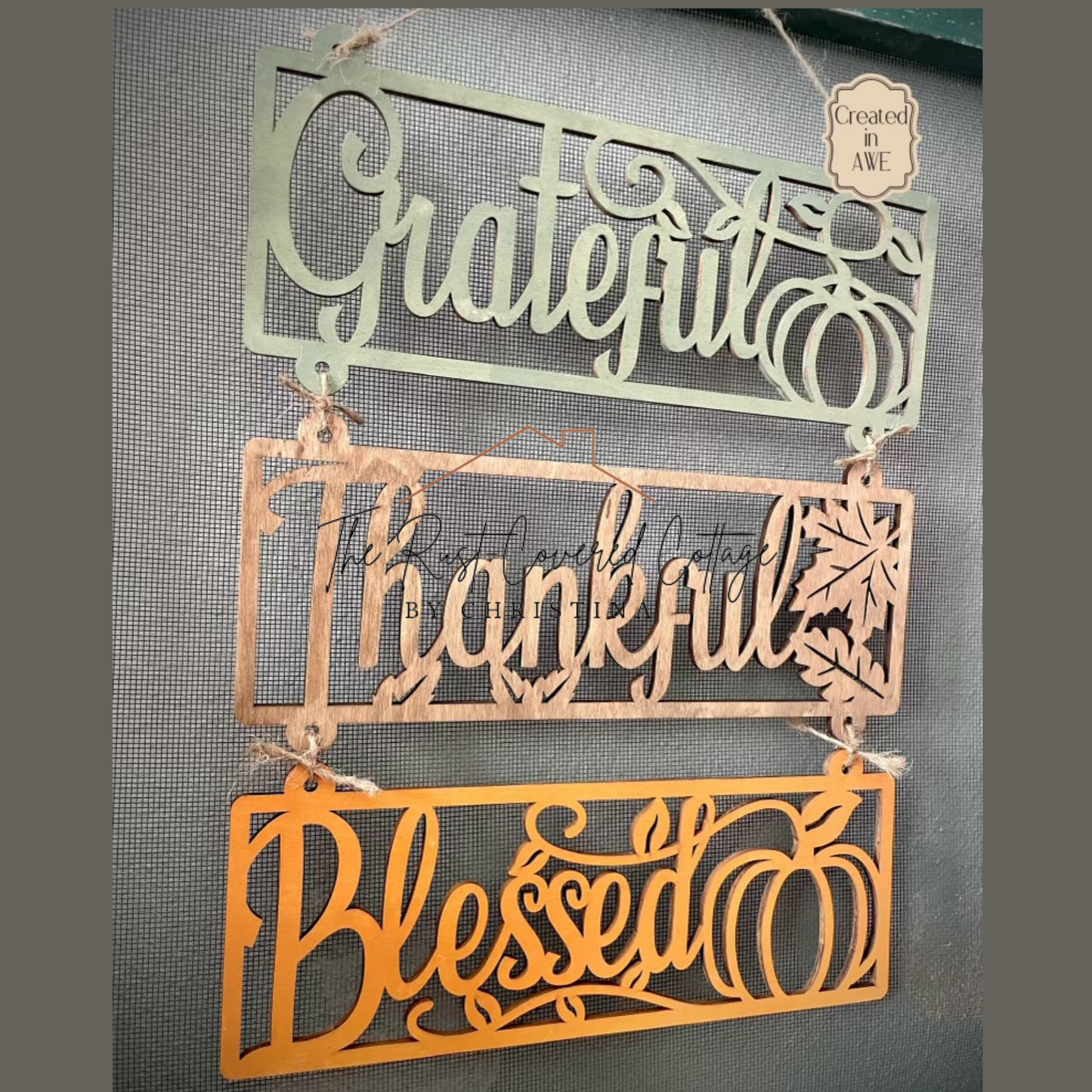 Blessed, Thankful, Grateful Trio| DIY Laser Cut Wood Signs| Fall Home Decor