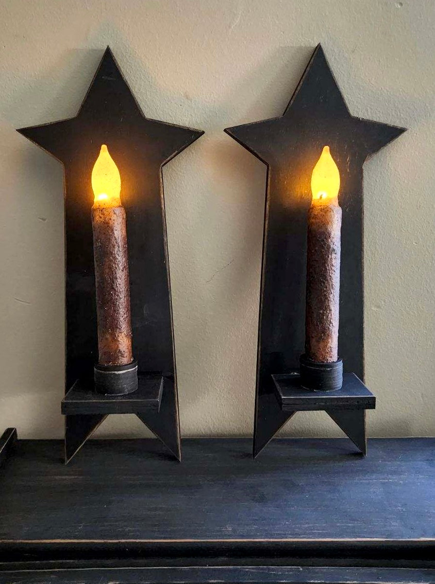 Primitive Star Candle Holder